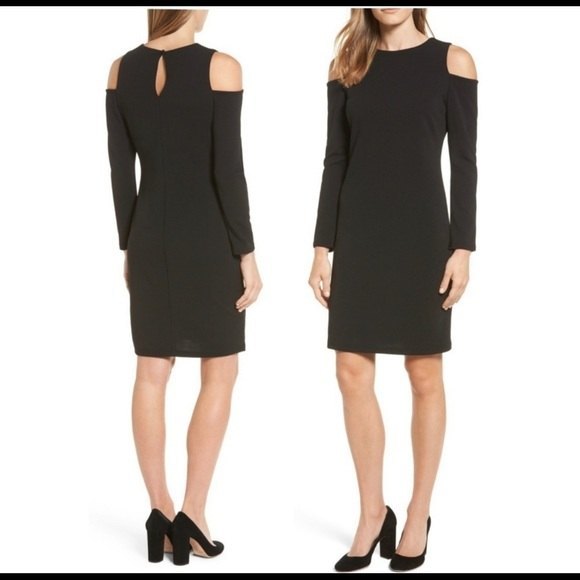 Halogen Knit Cold Shoulder Dress Black Size Small - Picture 1 of 7